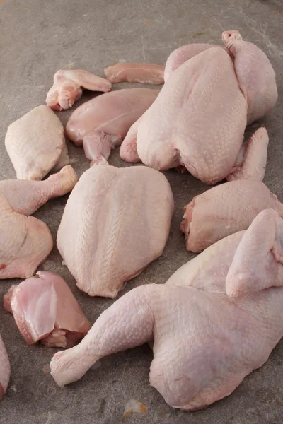 Sélection de morceaux de poulet cru — Photo