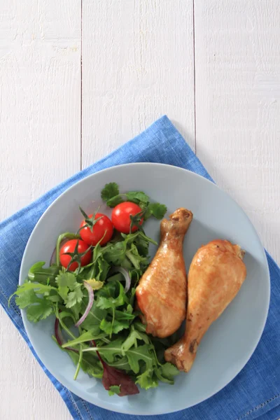 Plated chicken main meal — Stock Photo, Image
