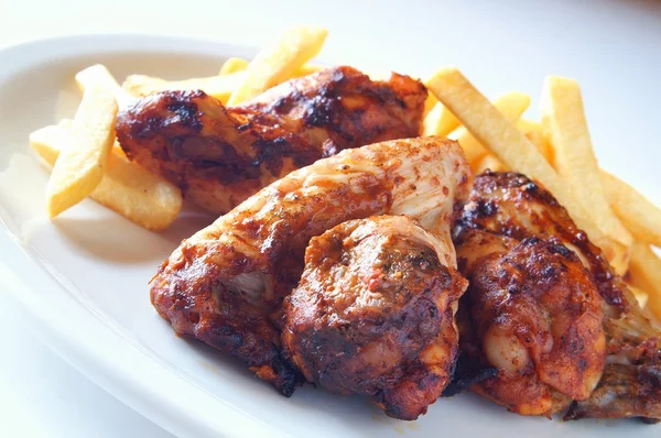 Plattierte Hühnermahlzeit — Stockfoto