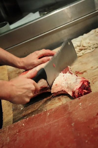 Macellazione carne primo piano — Foto Stock