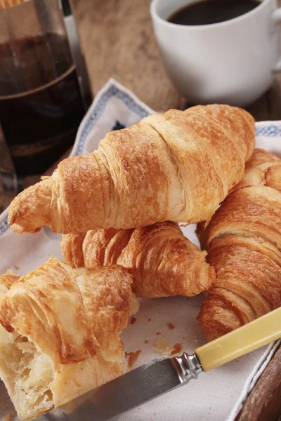 Fresh baked croissant breakfast — Stock Photo, Image