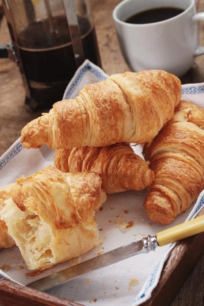 Fresh baked croissant breakfast — Stock Photo, Image