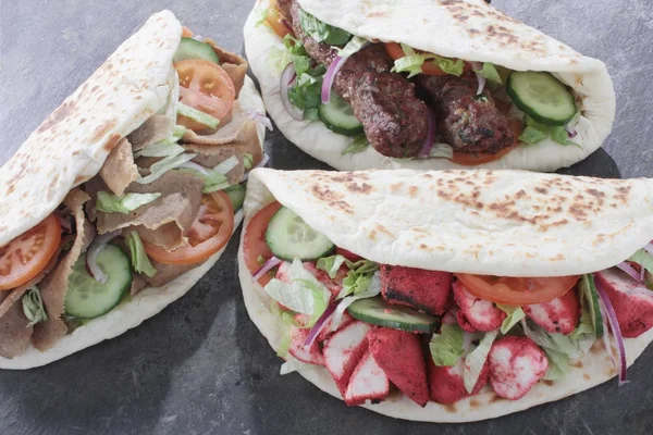 Tikka shish donner wrap sandwichs — Photo