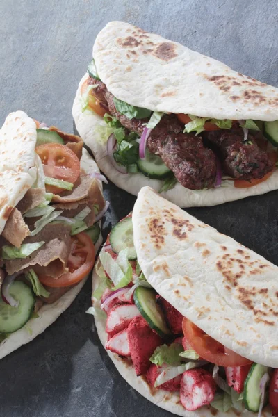 Tikka Shish Donner Wrap Sandwiches — Stockfoto