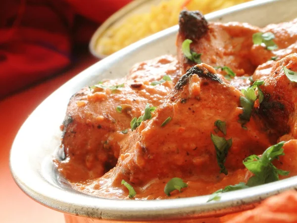 Indian chicken bhuna meal — Stock Photo, Image