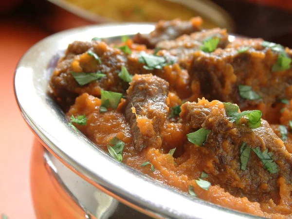 Beef madras with pilau rice — Stock Photo, Image