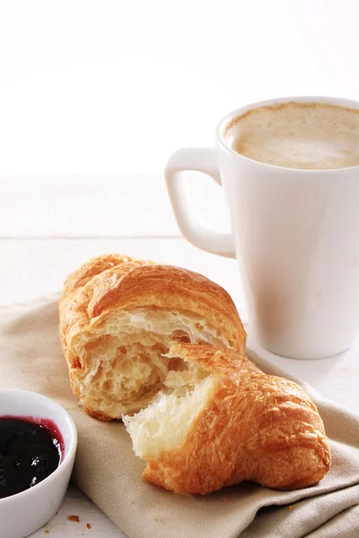 Fresh croissant with coffee Stock Picture