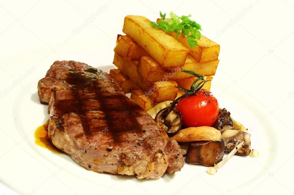 plated steak meal dinner