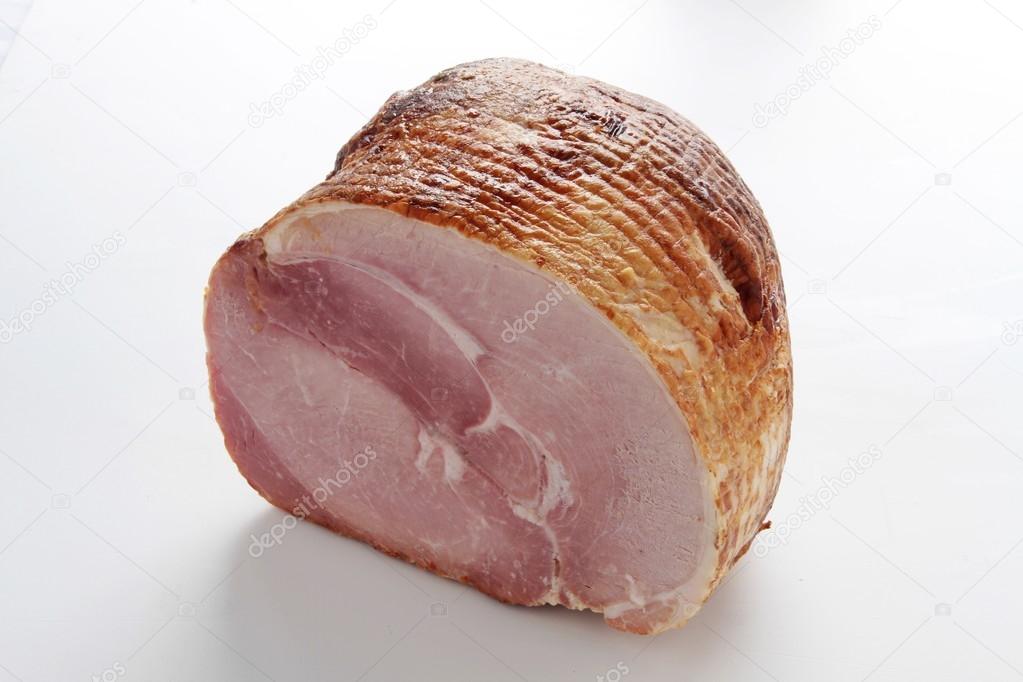 cooked ham isolated