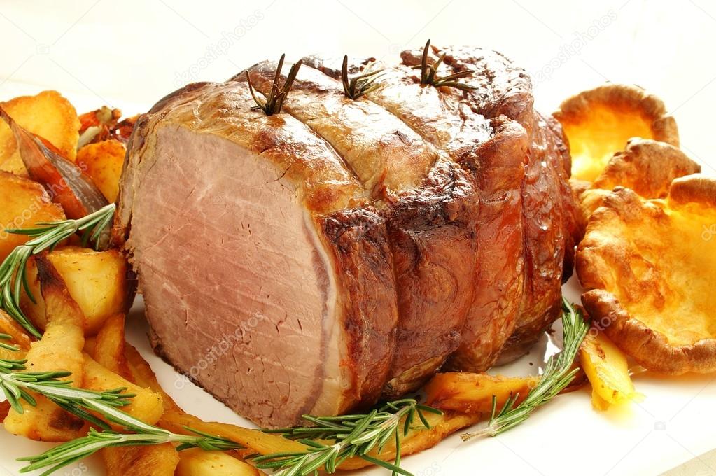 traditional roast beef with yorkshire pudding