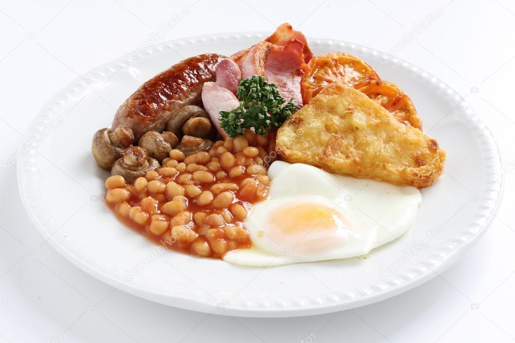 traditional cooked full English breakfast