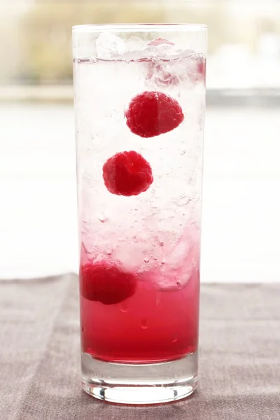 Drink with ripe raspberry — Stock Photo, Image