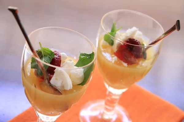 Sweet dessert in glasses — Stock Photo, Image