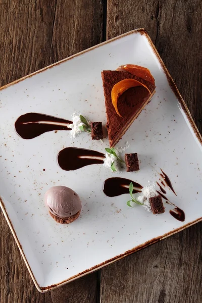 Postre de torta de chocolate — Foto de Stock