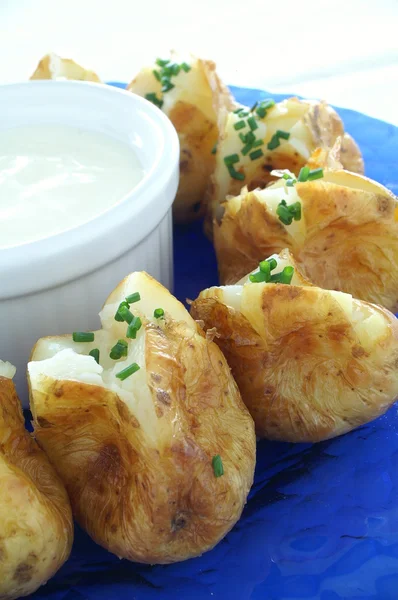 Mini baked potato appetizer — Stock Photo, Image