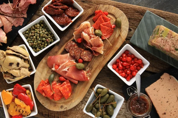 Antipasta Canapes selection — Stock Photo, Image