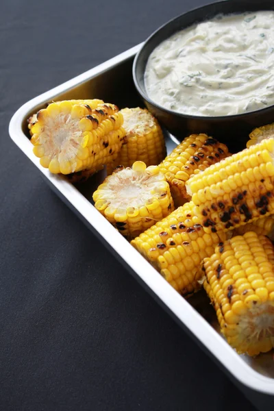 Char grilled corn on the cob — Stock Photo, Image