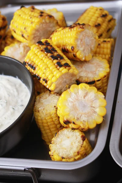 Char grilled corn on the cob — Stock Photo, Image