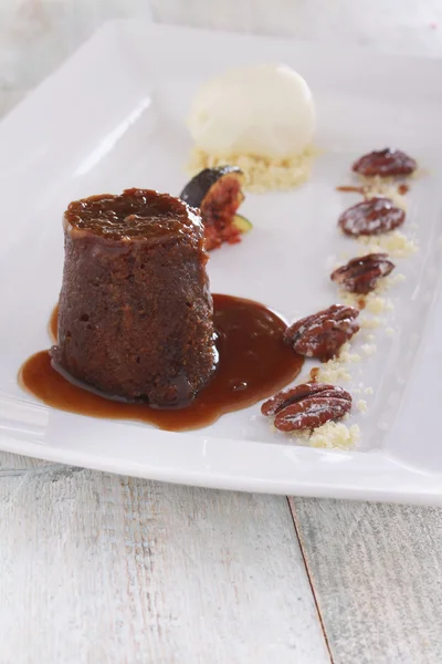 Klibbiga kola pudding dessert — Stockfoto
