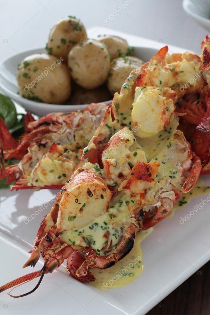 Lobster thermidor plated meal — Stock Photo © neillangan 99992754
