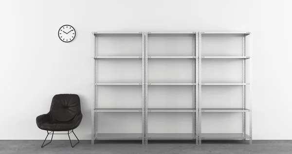 Empty steel shelfs — Stock Photo, Image