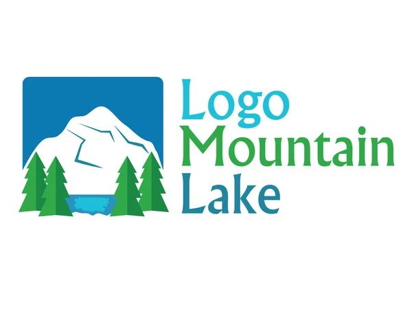 Sign with mountain and lake Royalty Free Stock Vectors