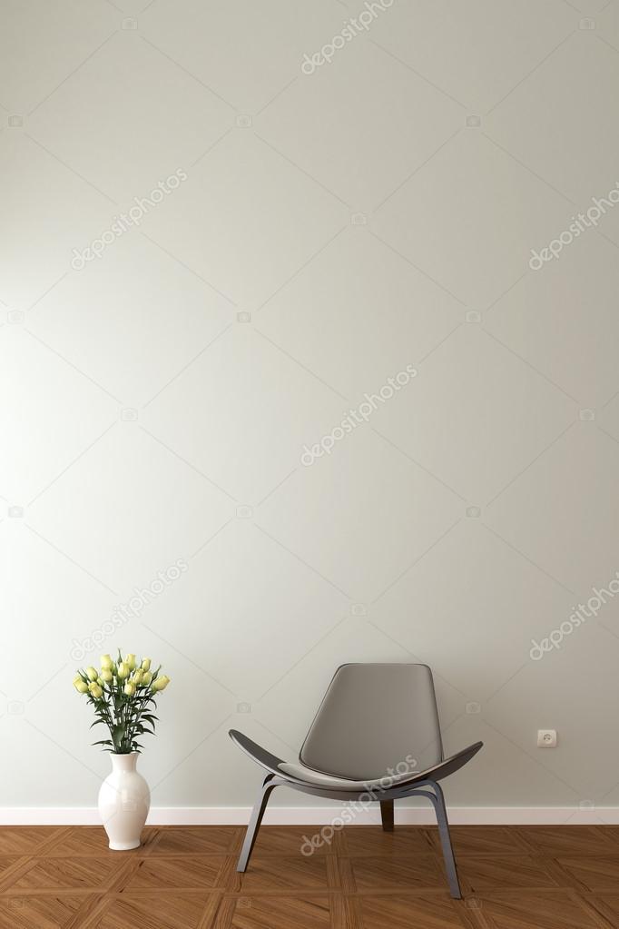 Room with chair and flowers