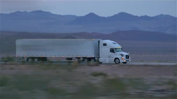 Freight semi truck driving — Stock Video