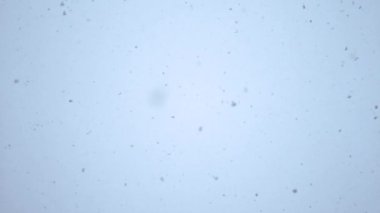 Sisli kış gökyüzünden sayısız beyaz kar taneleri düşüyor..