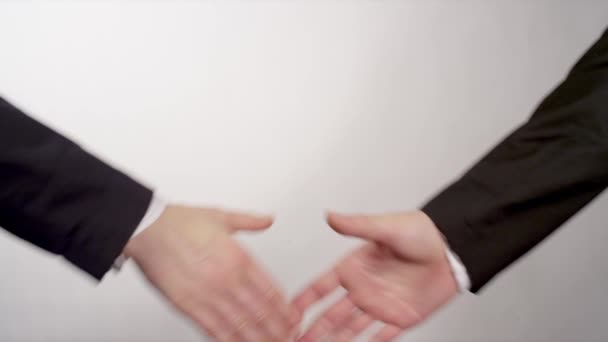 Business partners shake hands — Stock Video