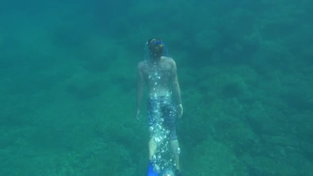 Homem mergulho — Vídeo de Stock