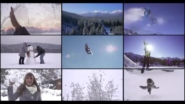 Persone che si divertono con la neve — Video Stock