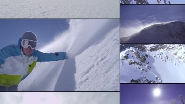 Snowboard no parque de snowboard — Vídeo de Stock