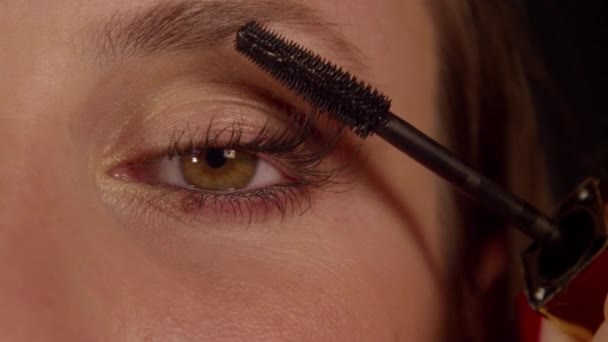 Woman applying mascara — Stock Video