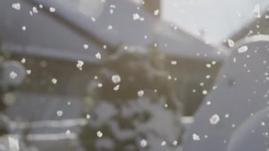 Banliyöde düşen kar taneleri