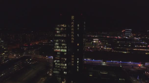Centro da cidade distrito à noite — Vídeo de Stock