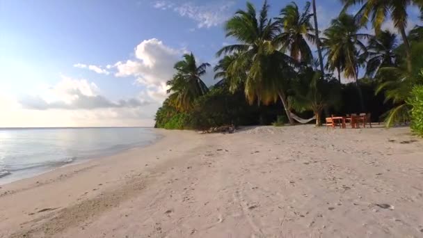 Praia de areia na ilha das Maldivas — Vídeo de Stock