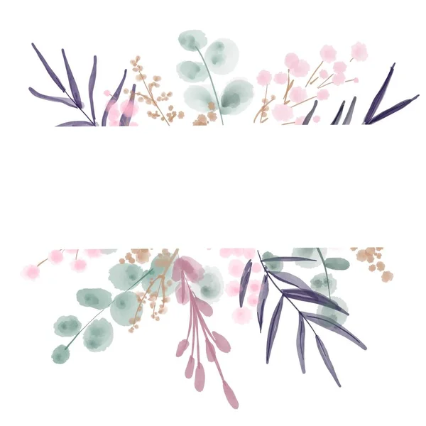 Piękna Ilustracja Stockowa Delikatnym Ręcznie Rysowane Akwarela Układ Kwiat Kwiaty — Zdjęcie stockowe