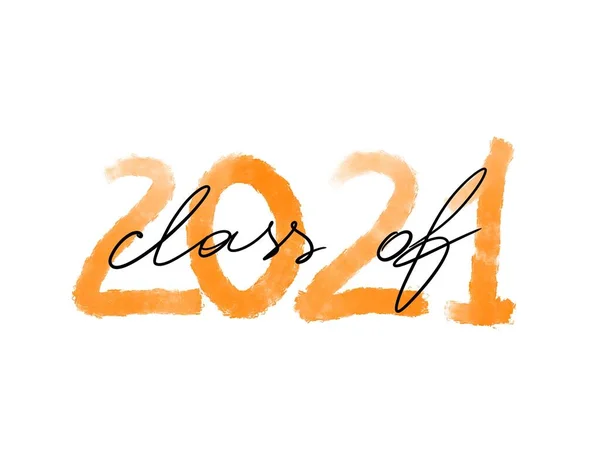 Classe 2021 tipografia manoscritta. Educazione. Studenti 2021 classe — Foto Stock