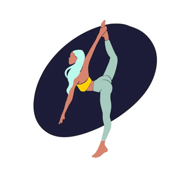 Jong meisje yoga poseren. Platte stijl illustratie. — Stockfoto