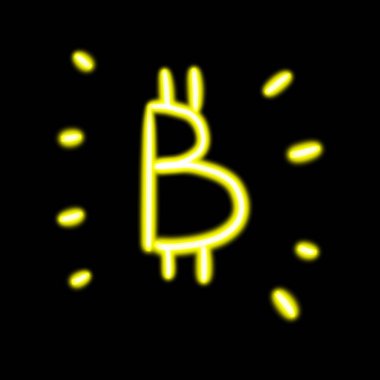 Bitcoin simgesi ödeme sembolü. Kripto para birimi logosu. Basit illüstrasyon 