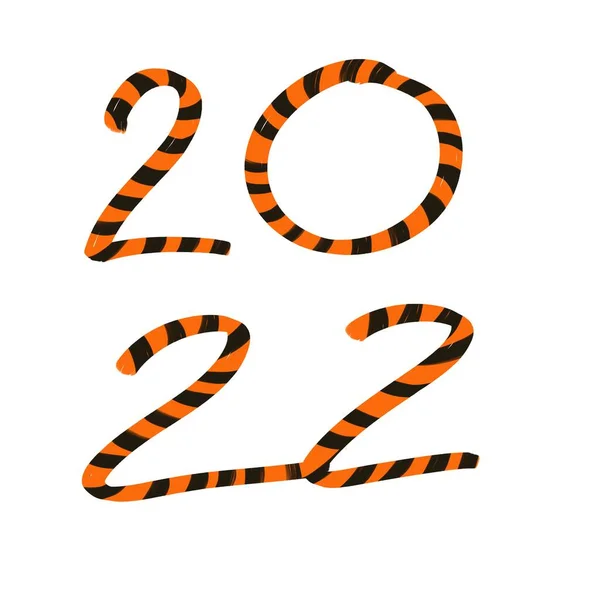 Feliz ano novo chinês cartão 2022 com tigre. Feriados animais caráter realista. — Fotografia de Stock