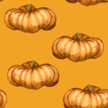 Suluboya balkabağı pürüzsüz desen. Turuncu, gül ve beyaz balkabakları