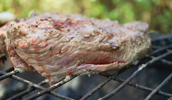Részletek Házi Készítésű Hús Barbecue Nyaralás — Stock Fotó