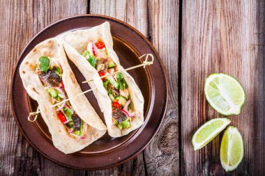 homemade tacos with salmon clipart