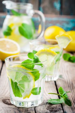 Yaz buzlu içecek limon ve nane