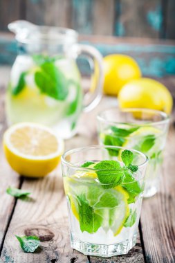 Yaz buzlu içecek limon ve nane