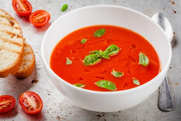 Pomidor zimne zupy gazpacho — Zdjęcie stockowe