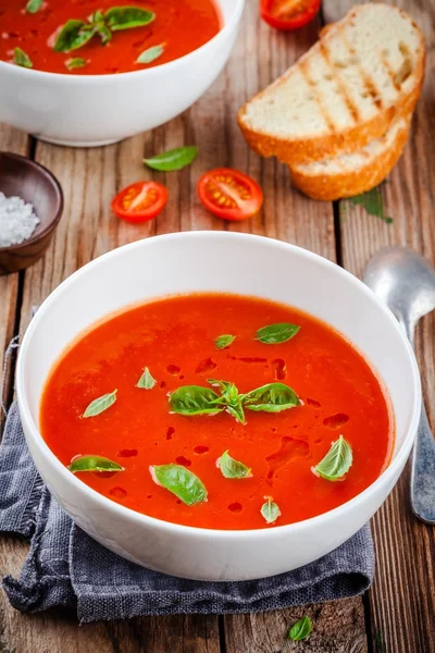 Kalte Tomatensuppe Gazpacho — Stockfoto