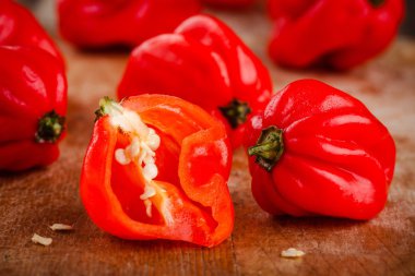 taze kırmızı sıcak habanero biber 